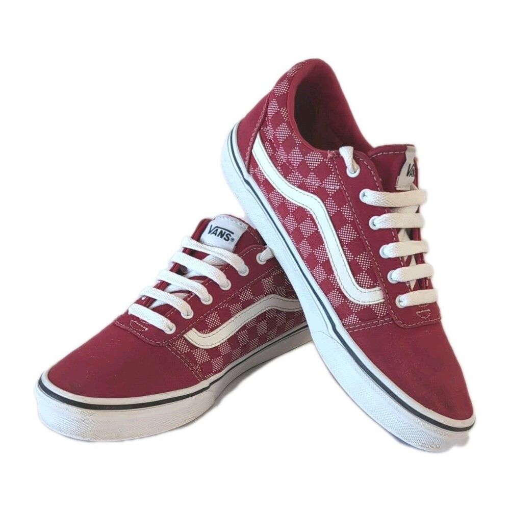 Vans Red Checkerboard Low Top Sneakers Size 7 Youth